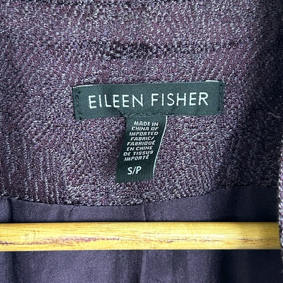 Eileen Fisher Gypsum Jacquard Long Stand Collar Jacket - Picture 6 of 11